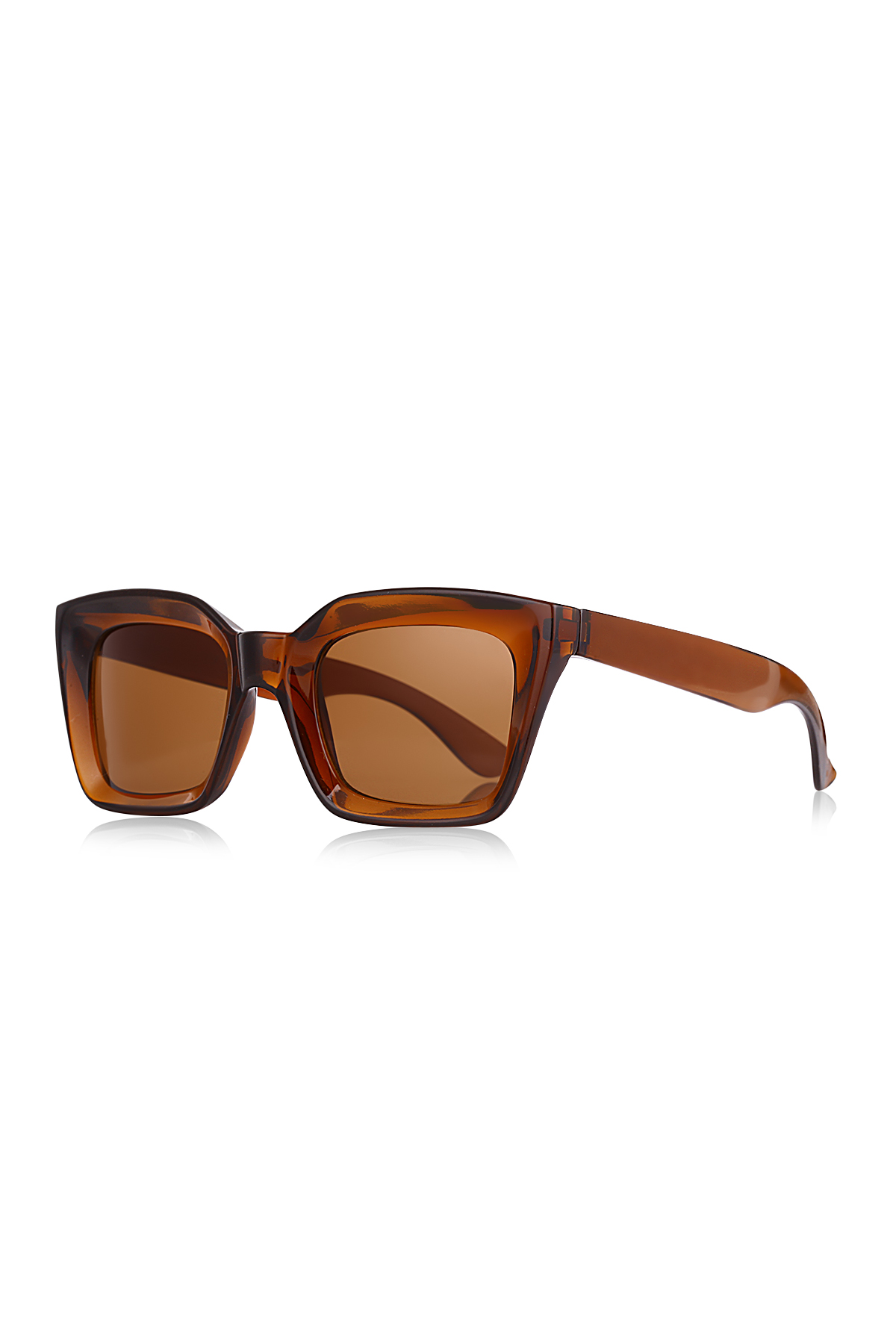 Uv400 Unisex Güneş Gözlüğü Kahve Parlak 1025