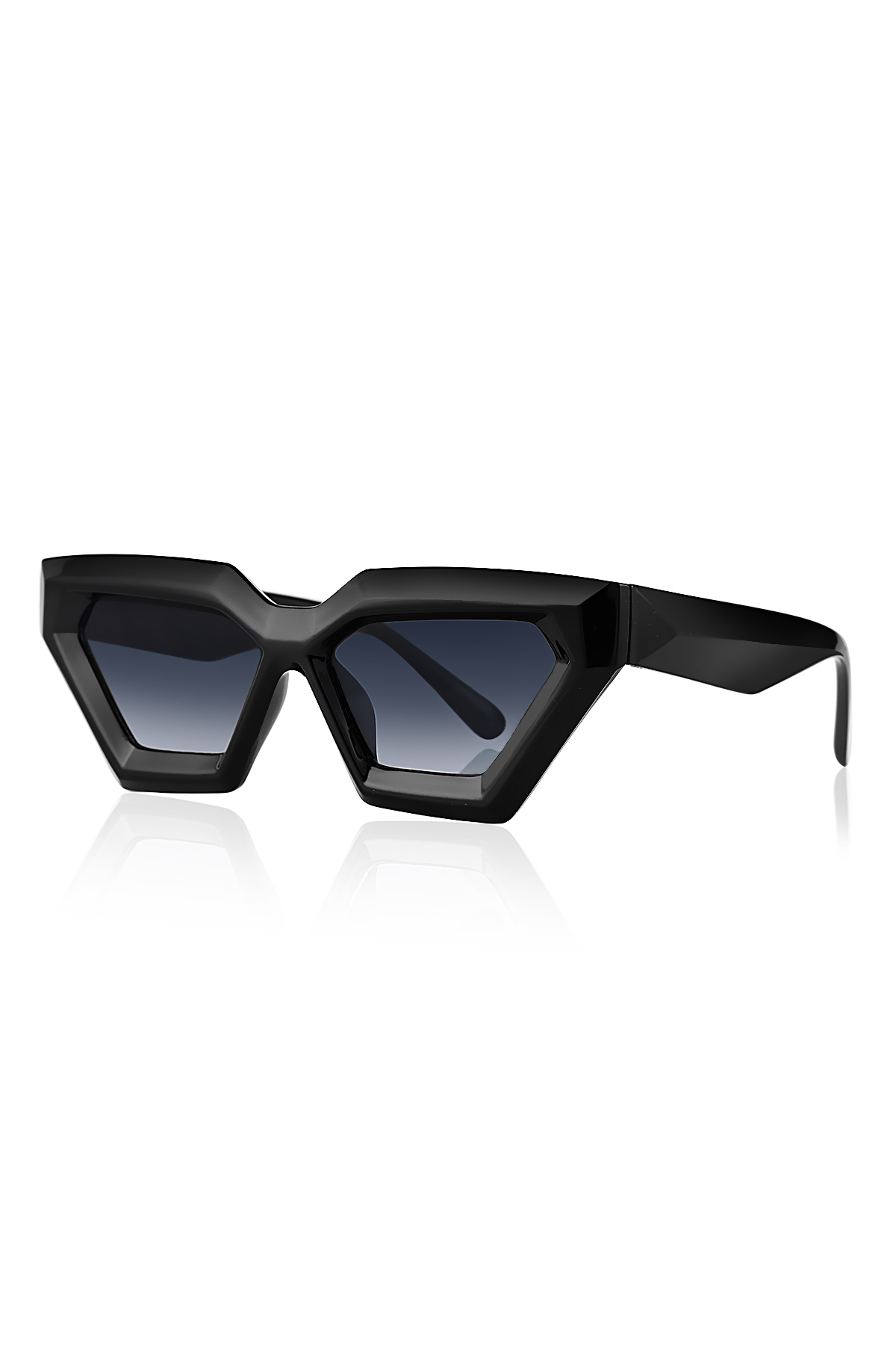 Uv400 Koruyucu Unisex New Cat Eye Güneş Gözlüğü Siyah Model 1076